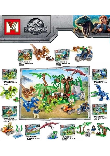 Dinosaur World Dinazor Parçalı Setler 43 Parça - MG2019-8