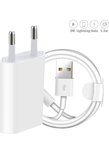 Lightning To USB Şarj Cihazı 5W Apple Iphone 5 6 7 8 x Plus S Max Uyumlu Şarz Aleti