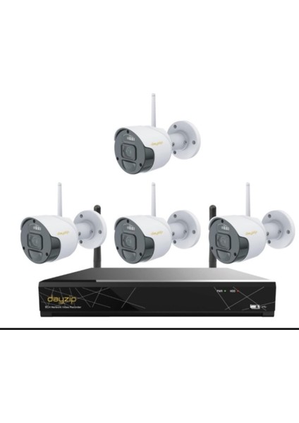 Cenova Dayzip Dz 7408W Kit Sesli Ip 4 Kameralı Set 8'li Cihaz