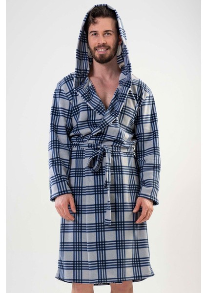 VİENETTA 201017-0282 ERKEK POLAR KAPÜŞONLU GRİ SABAHLIK fiyatları