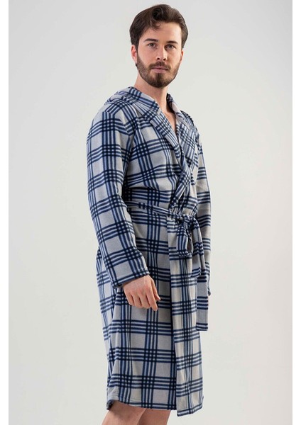 VİENETTA 201017-0282 ERKEK POLAR KAPÜŞONLU GRİ SABAHLIK modelleri