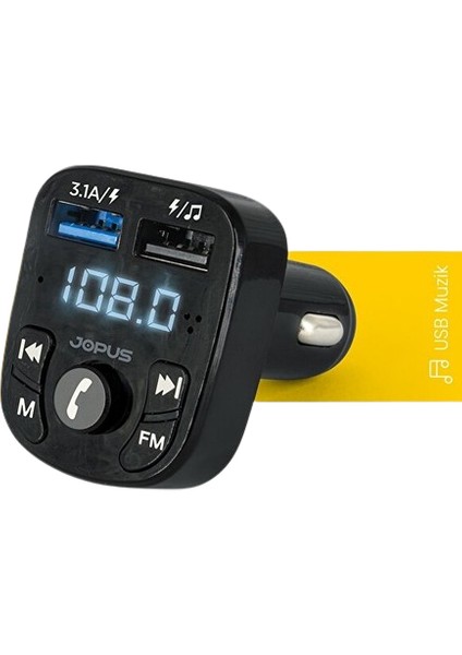 F8 Bluetooth Fm Transmitter & Araç Çakmaklık Şarjı