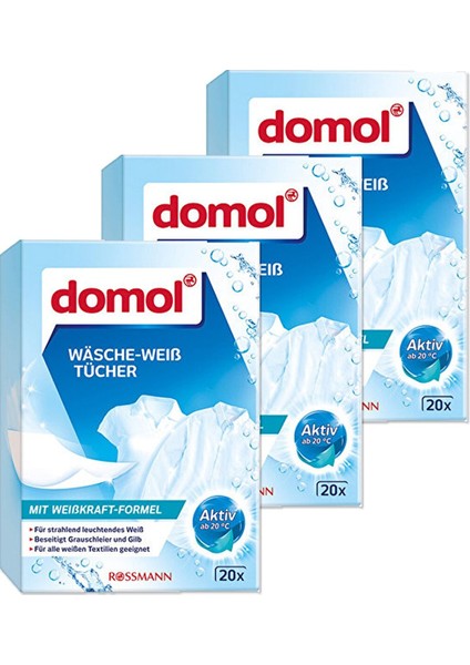 Beyazlatıcı Çamaşır Mendili 3 x 20 Mendil
