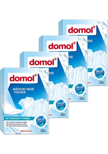 Beyazlatıcı Çamaşır Mendili 4 x 20 Mendil
