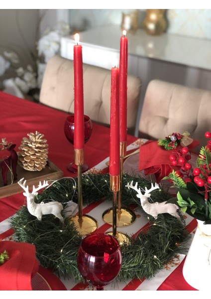 Yılbaşı Masaüstü Garland Çelenk 3mt Yeniyıl Dekor ledli 30 cm noel