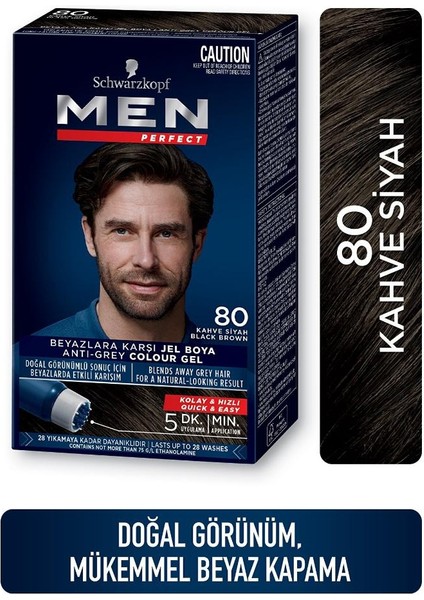 Men Perfect Erkek Saç Boyası 80 - Kahve Siyah 3 Adet