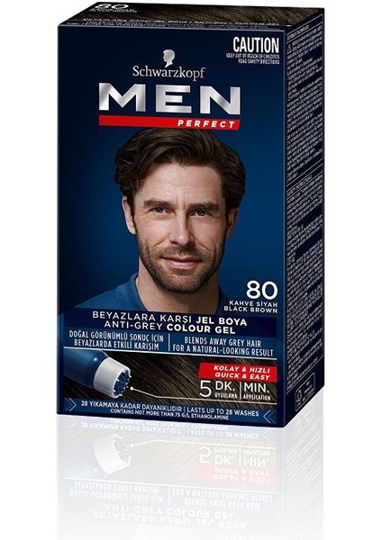 Men Perfect Erkek Saç Boyası 80 - Kahve Siyah 3 Adet