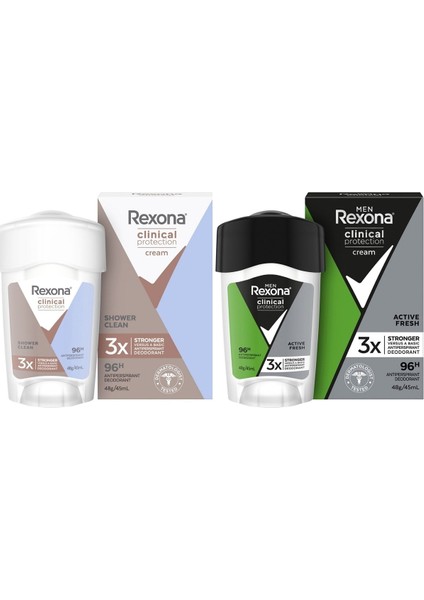 Clinical Protection Shower Clean ve Active Fresh 2'li Set 45 ml