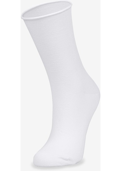 Roll Top Lastiksiz Kadın Beyaz Bambu Soket Çorap fırsatları