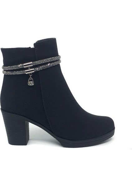 2000 Kadın Kışlık Termo Kaymaz Taban Günlük Siyah Süet Topuklu Bot 36-40 fiyatları