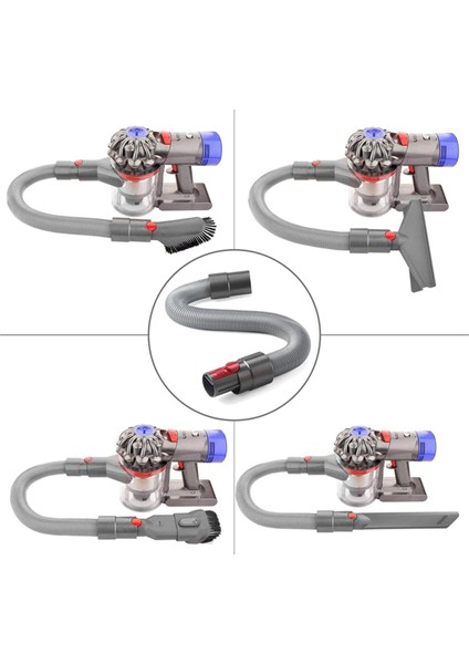 Dyson V7 V8 Uyumlu Temizlik Başlık Seti I Hortum + Uzun Uç + Fırça Uç