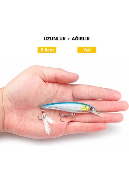 MSO Teknoloji Olta Balıkçılık Minnow 8.6cm - 7gr Rapala Yapay Yem