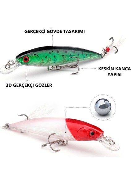 MSO Teknoloji Olta Balıkçılık Minnow 8.6cm - 7gr Rapala Yapay Yem