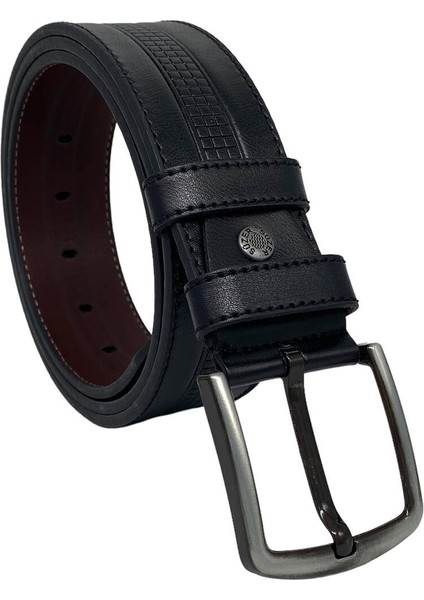 4.5 Cm. Spor Suni Deri Desenli ve Dikişli Model Erkek Kemer Siyah fırsatları