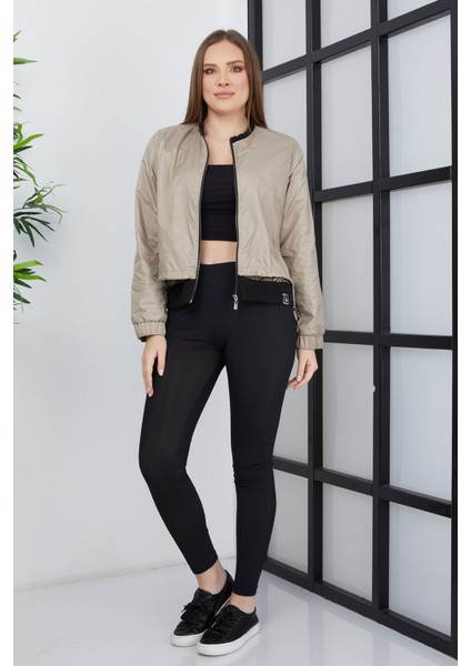 Kadın Çift Kumaşlı Fermuarlı Spor Ceket fırsatları