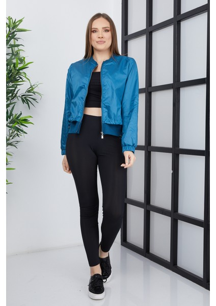 Kadın Çift Kumaşlı Fermuarlı Spor Ceket indirimleri