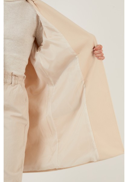 Oversize Çift Düğmeli Kruvaze Yaka Uzun Kaban Bayan Kaban 6230043