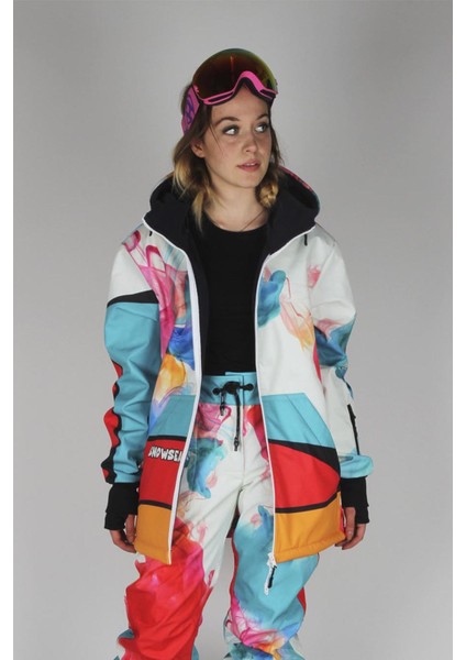 Smoky Fermuar SS7801 Kadın Kayak Montu, 1. Kalite Unisex Snowboard Montu