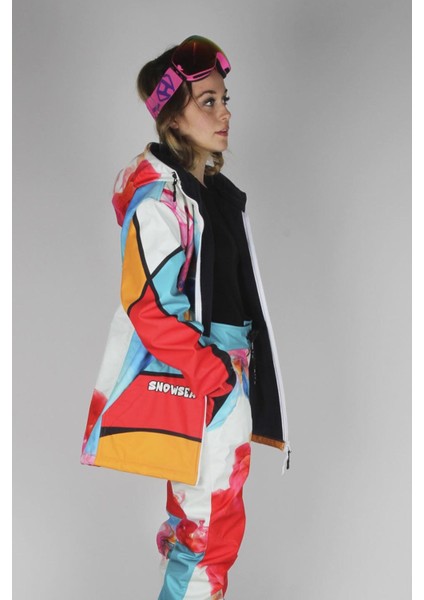 Smoky Fermuar SS7801 Kadın Kayak Montu, 1. Kalite Unisex Snowboard Montu