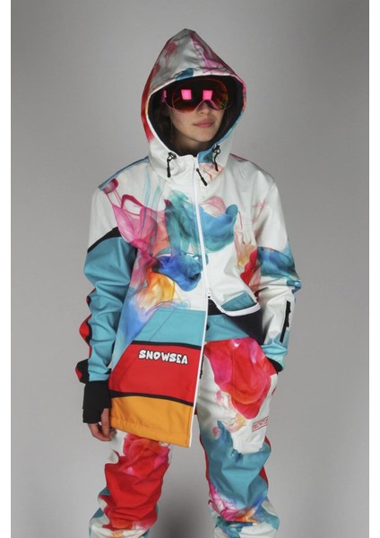 Smoky Fermuar SS7801 Kadın Kayak Montu, 1. Kalite Unisex Snowboard Montu