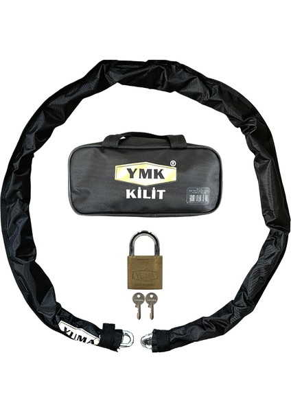 Yuma Kilit Yuma Ymk Yüksek Güvenlikli Zincirli&asma Kilitli Motorsiklet Kilidi Çantalı Siyah ( Boy : 170CM-ÇAP : 10MM )