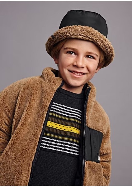 Erkek Çocuk Çift Taraflı Mont Siyah