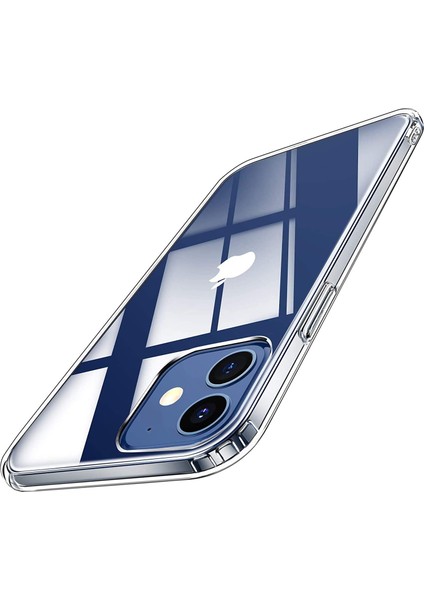 iPhone 12 Mini (5.4 Inch) Şeffaf Silikon Kılıf Kamera Çıkıntılı iPhone 12 Mini Kılıfı