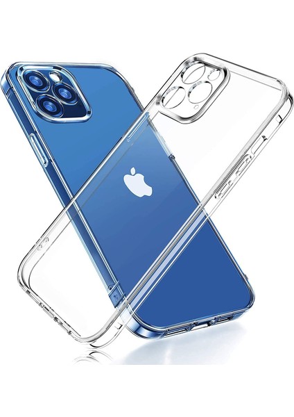 iPhone 12 Pro Max Kılıf, Kamera Korumalı 12 Pro Max (6.7'') Şeffaf Silikon Kılıf, Şarj Yuvası ve Kamera Koruyuculu 12 Pro Max Kılıfı