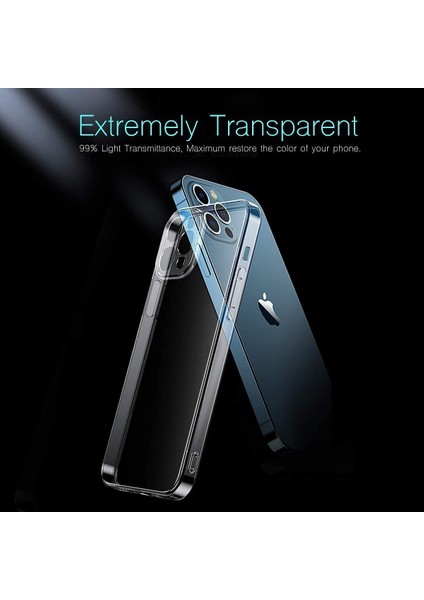 iPhone 12 Pro Max Kılıf, Kamera Korumalı 12 Pro Max (6.7'') Şeffaf Silikon Kılıf, Şarj Yuvası ve Kamera Koruyuculu 12 Pro Max Kılıfı