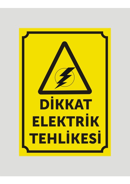 Dikkat Elektrik Tehlikesi Uyarı Levhası Aliminyum Metal Levha Baskı