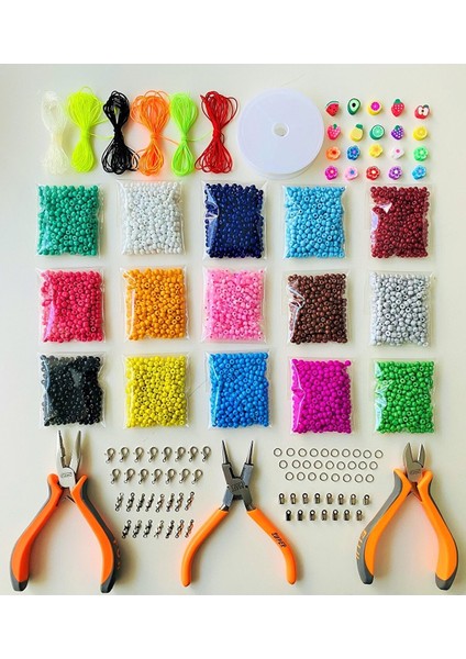 No:61 Penseli Kapsamlı Hobi Seti ( 3 Pense - Kum Boncuk - Fimo )