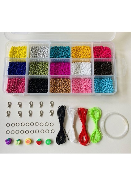 No:71 Küçük Kum Boncuk ( 3mm Kum Boncuk ) -Hobi Takı Yapım Seti - Fimo - Papağan - Kutu Dahil