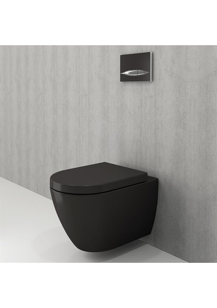Bocchi Venezia Rimless Asma Klozet Mat Siyah