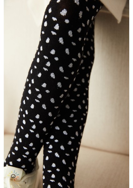 Siyah Kız Çocuk Desenli Külotlu Çorap fiyatları