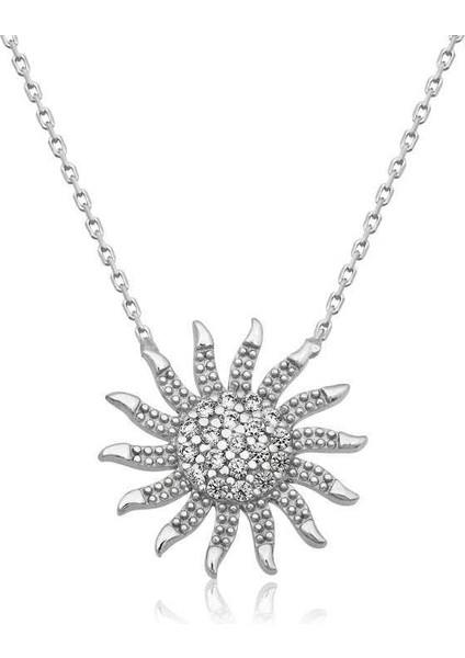 ​gümüş Güneş Bayan Kolye