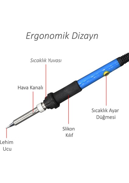 Electrimax 60W Sıcaklık Ayarlanabilir Kalem Havya Lehim Makinası