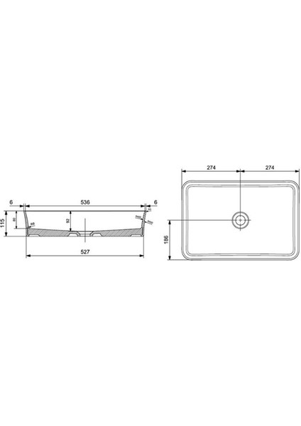 Bocchi Slim Line Dikdörtgen Lavabo 55X38 cm Mat Siyah