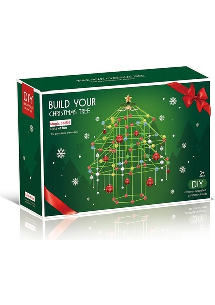 Çocuklar Dıy Noel Ağacı Yapı Taşları Oyuncak Işıkları ile Noel Süsleri Süslemeleri (Yurt Dışından)