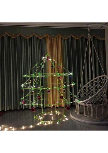 Çocuklar Dıy Noel Ağacı Yapı Taşları Oyuncak Işıkları ile Noel Süsleri Süslemeleri (Yurt Dışından)