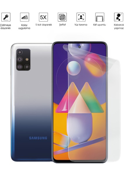 Kip GSM Samsung Galaxy M31S Ekran Koruyucu Tam Kaplayan Esnek Kırılmaz Nano Temperli