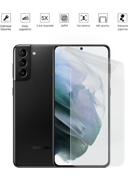 Kip GSM Samsung Galaxy S21 Plus Ekran Koruyucu Tam Kaplayan Esnek Kırılmaz Nano Temperli