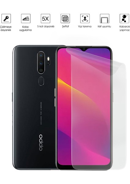 Kip GSM Oppo A5 2020 Ekran Koruyucu Tam Kaplayan Esnek Kırılmaz Nano Temperli