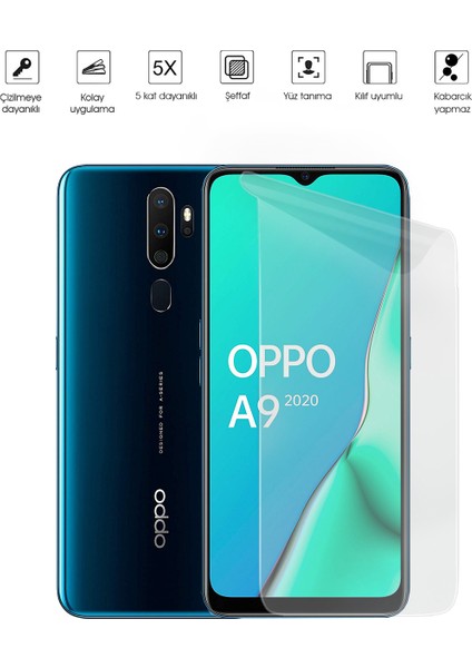 Kip GSM Oppo A9 2020 Ekran Koruyucu Tam Kaplayan Esnek Kırılmaz Nano Temperli