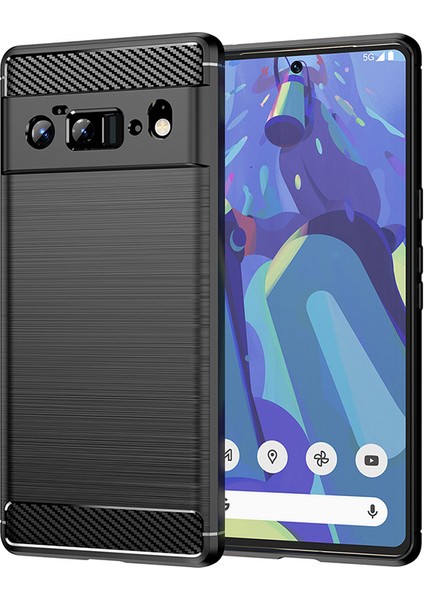 Lanze Direct Google Pixel 6A / 6 Pro / 6 Silikon Yumuşak Telefon Kılıfı + Ekran Koruma Filmi - Siyah (Yurt Dışından)