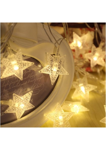 Dekoratif Yıldızlı Ip LED Işık 5 Metre 220 Volt Yıldızlı Yılbaşı Süsü Gün Işığı