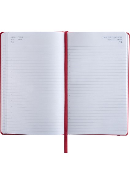 1030 2025 Günlük Ajanda 13 x 21 cm Kırmızı fırsatları