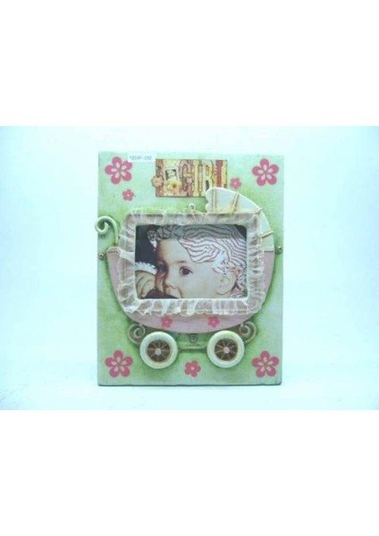 Metal Objeler-Rd-Photo Frame Bebek Arabası Resim Çerçevesi-24,5*20*2,5 Cm.– Dekoratif Obje