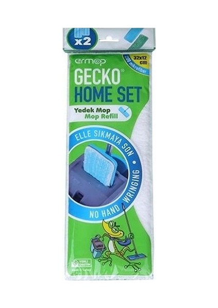 Gecko Mikrofiber Tablet Mop Yedek 2+2 Adet Yedek