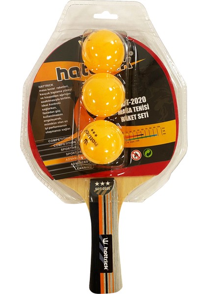 Hatrrcik SDT2020 Masa Tenisi Seti (1 Raket+3 Top)