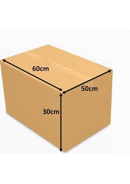 60X50X30 Büyük Çift Oluklu Depolama Taşıma Taşınma Evrak Kolisi 5 Adet 60X50X30 cm